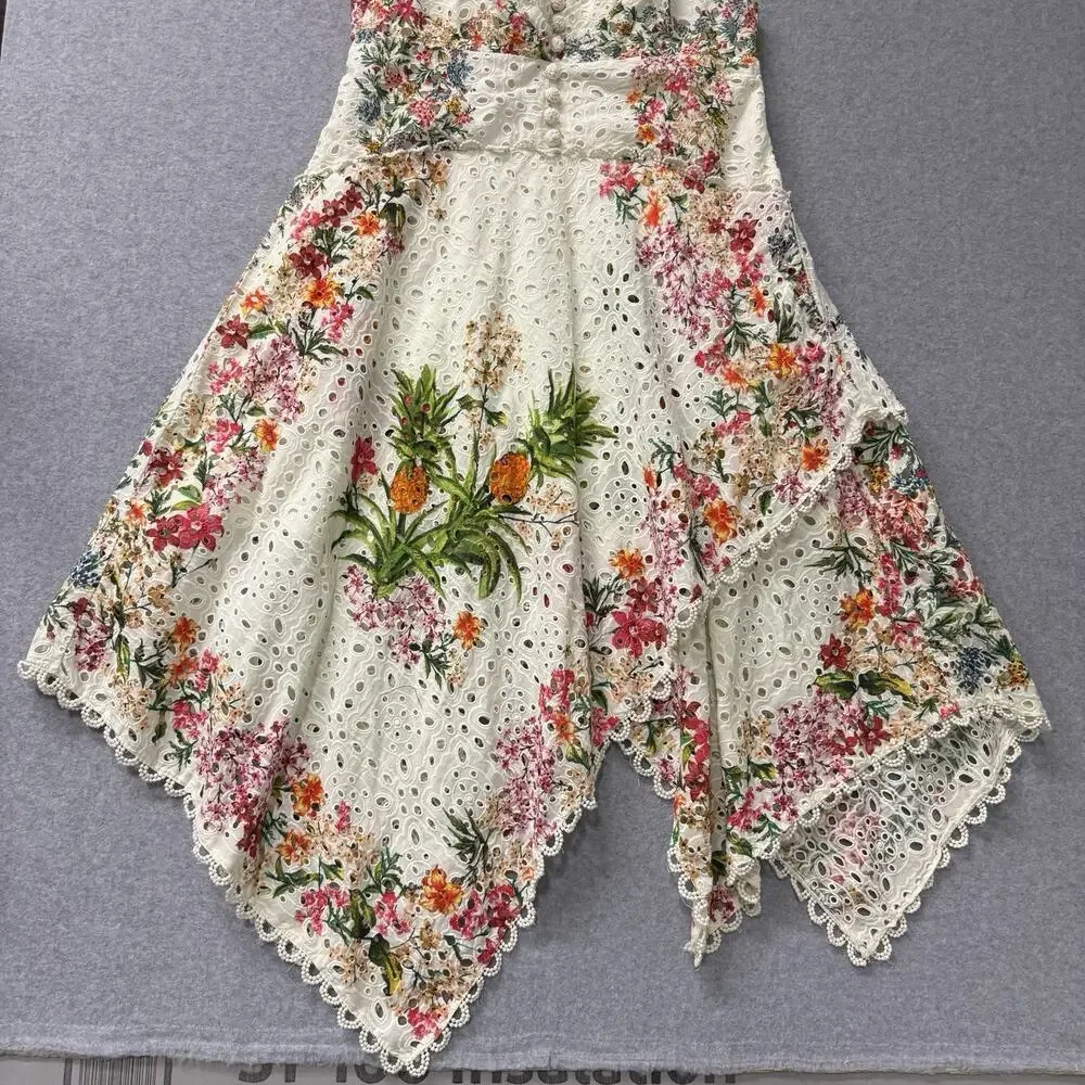 NWT FARM Rio Delicate Forest Scarves Midi in White Floral Eyeler Tank Dress XL - Picture 6 of 16